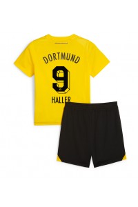 Fotbalové Dres Borussia Dortmund Sebastien Haller #9 Dětské Domácí Oblečení 2023-24 Krátký Rukáv (+ trenýrky)